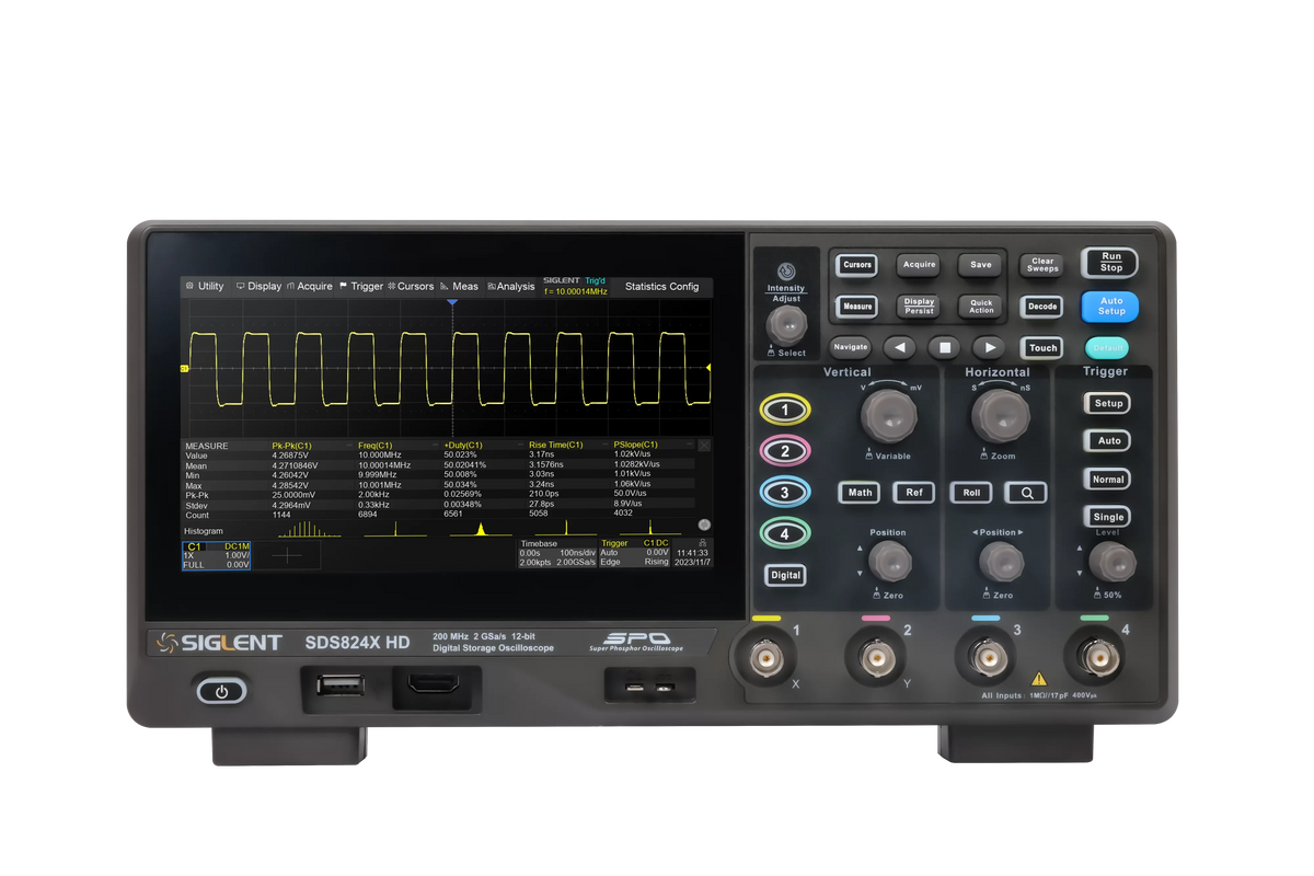 Siglent SDS824X-HD - 12 Bit 200 MHz Digital Oscilloscope — Electro