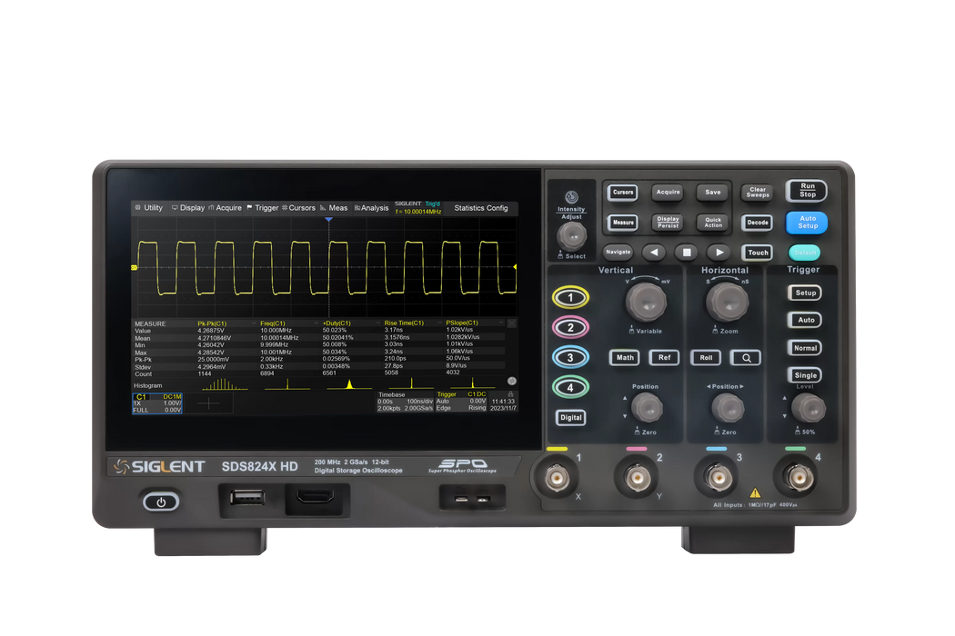 Oscilloscope numérique Siglent SDS814X-HD 12 bits 100 MHz